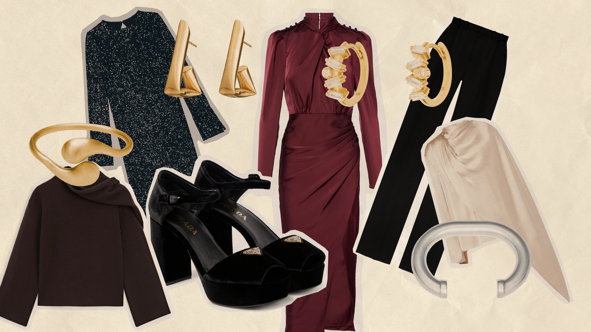 Jewelry styling for holiday parties with elegant outfits, accessories, and statement pieces for festive looks.