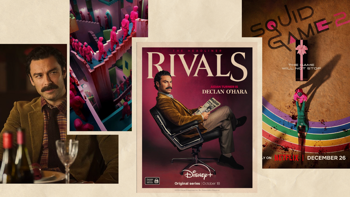 January 2023 TV series to watch featuring Rivals and Squid Game promotional images.