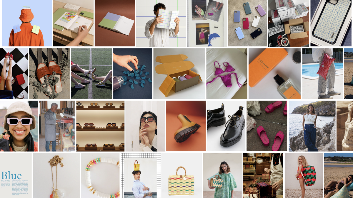 Image showcasing unique Portuguese brands with diverse products like shoes, accessories, and jewelry.