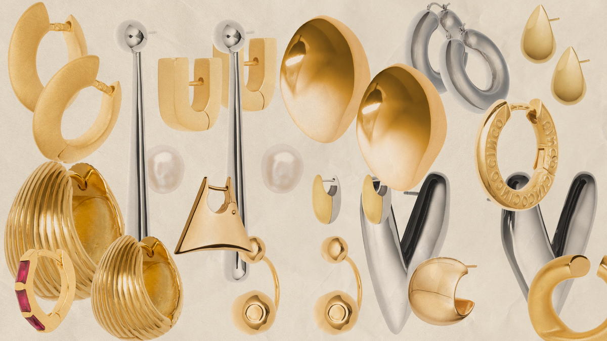 Variety of stylish earrings for your face shape in gold and silver tones, perfect for any occasion.