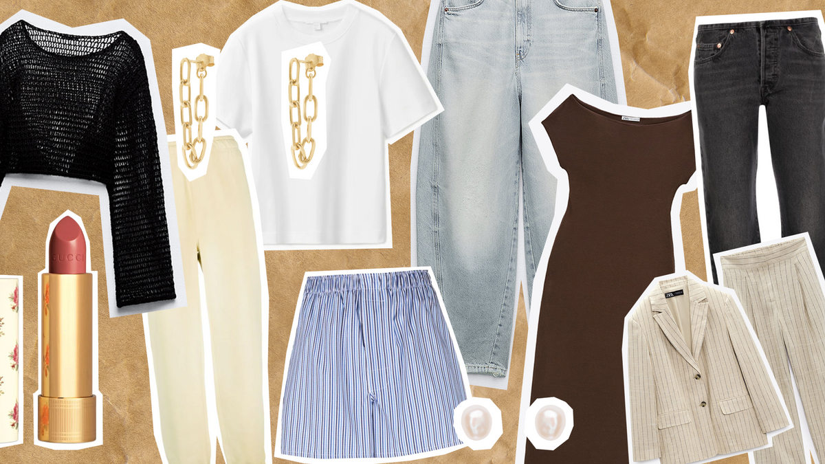 Affordable style essentials under 50 euros, including clothing and beauty products showcased in a creative layout.