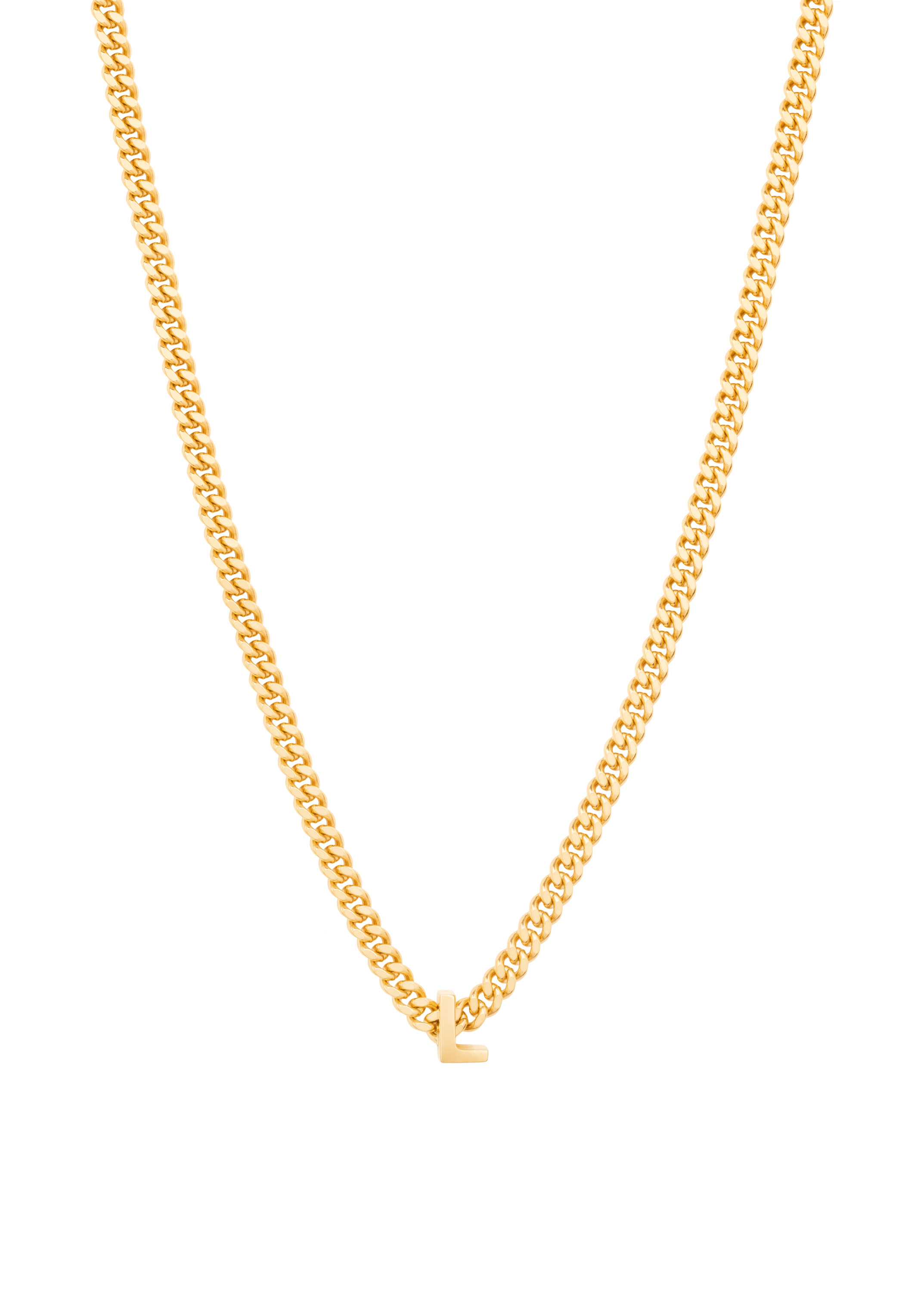 alphabet necklace with pendant L in gold