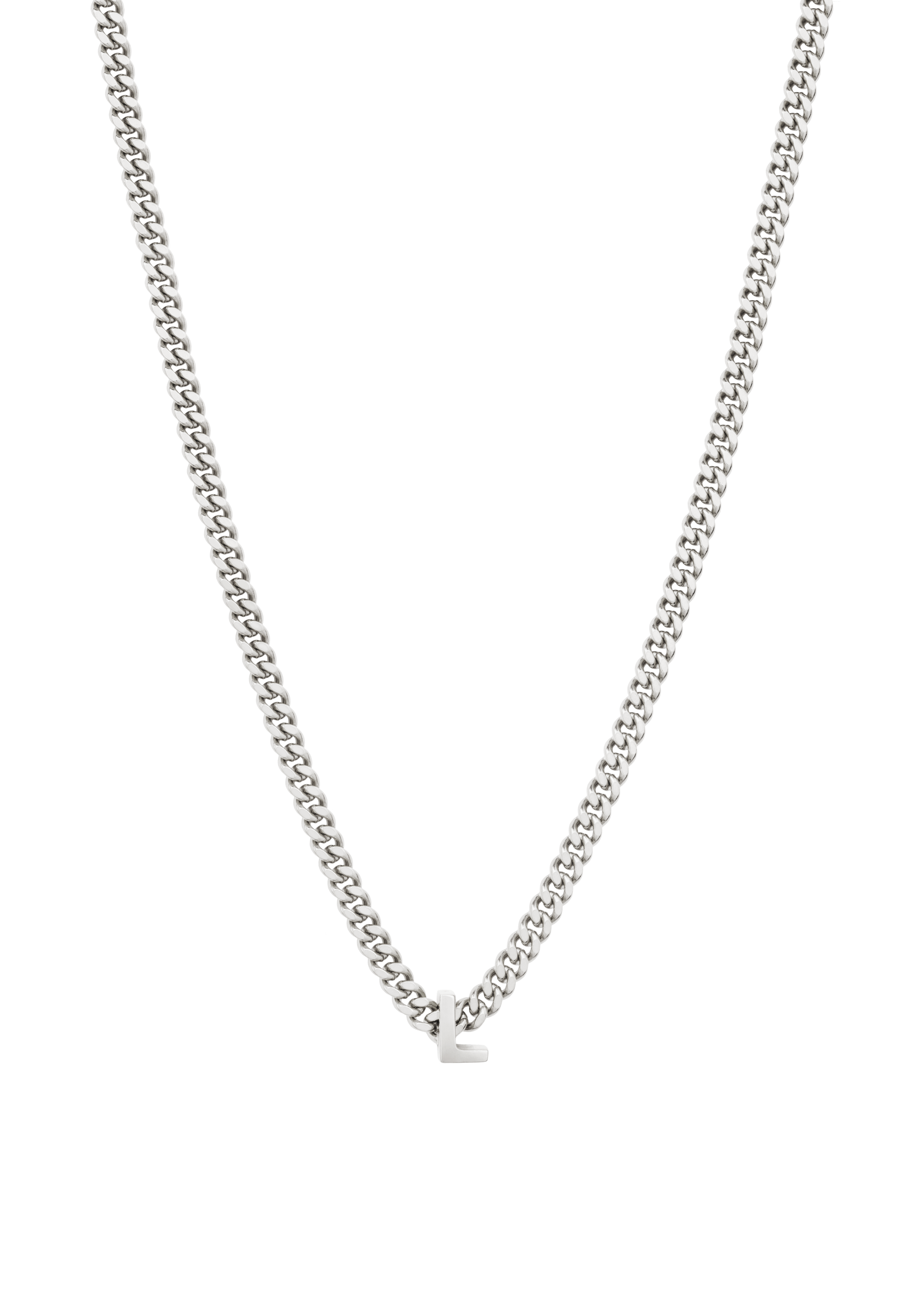 alphabet necklace with pendant L in silver