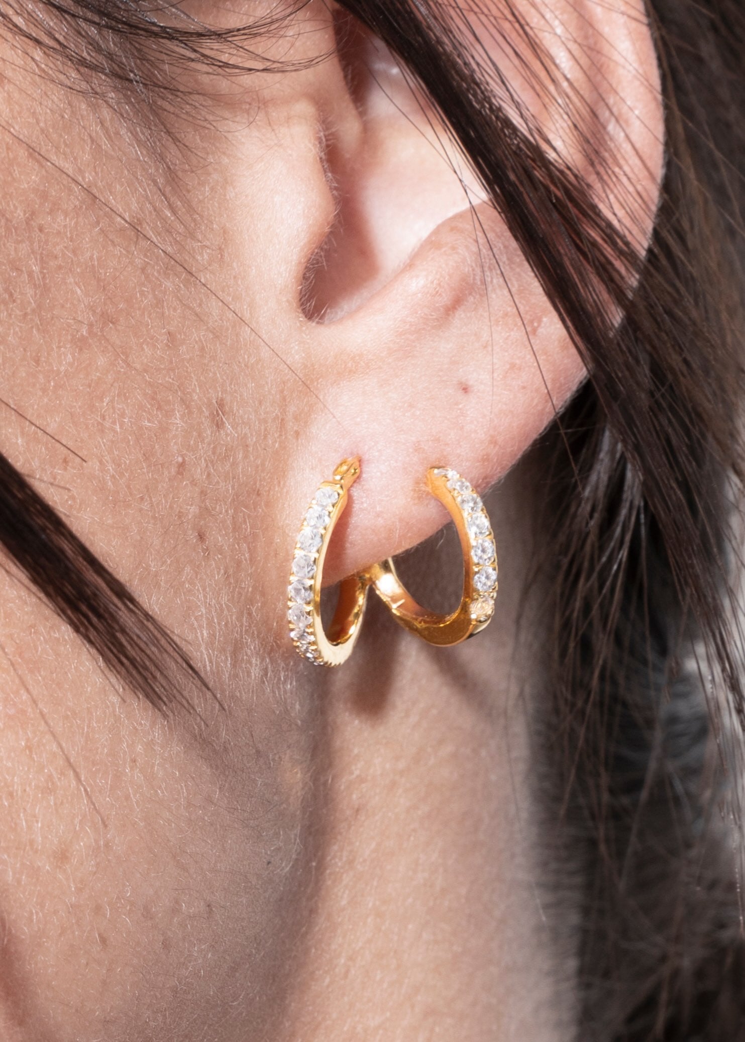 amina double layer-Ohrringe