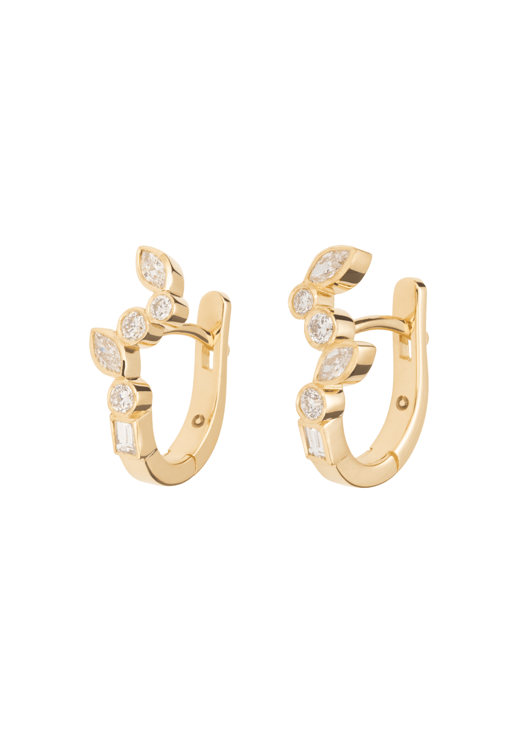 tanzende Diamant-Huggie-Ohrringe 18k