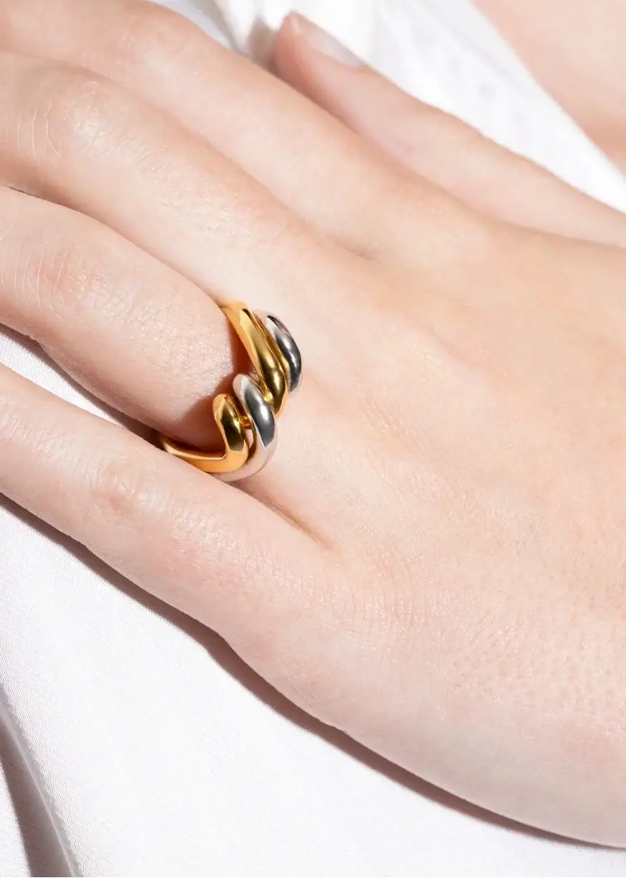 doppelter zweifarbiger Ring Ringe