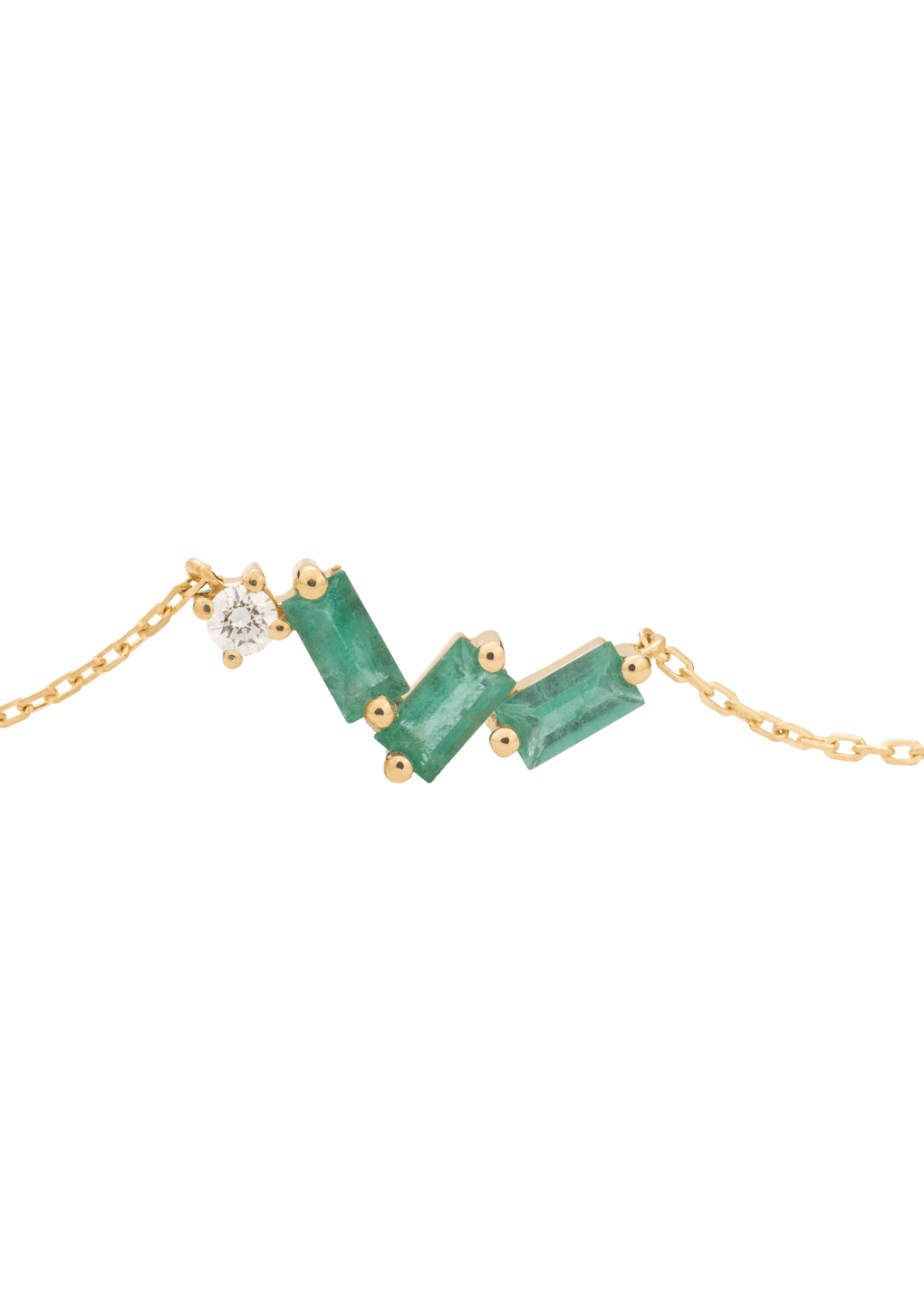 Emerald and diamond 18k necklace Necklaces