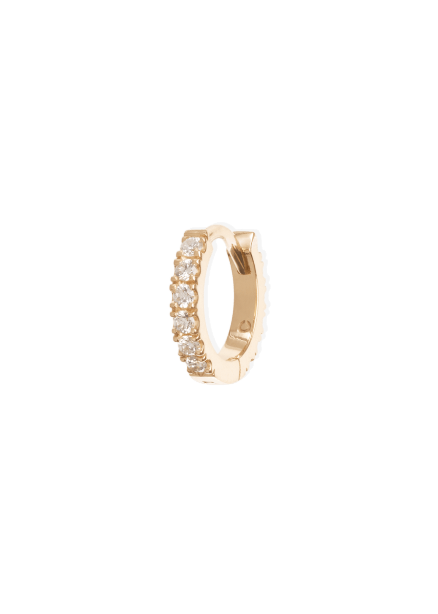 Limettenfarbene 7 mm Creolen mit 18 Karat Diamanten