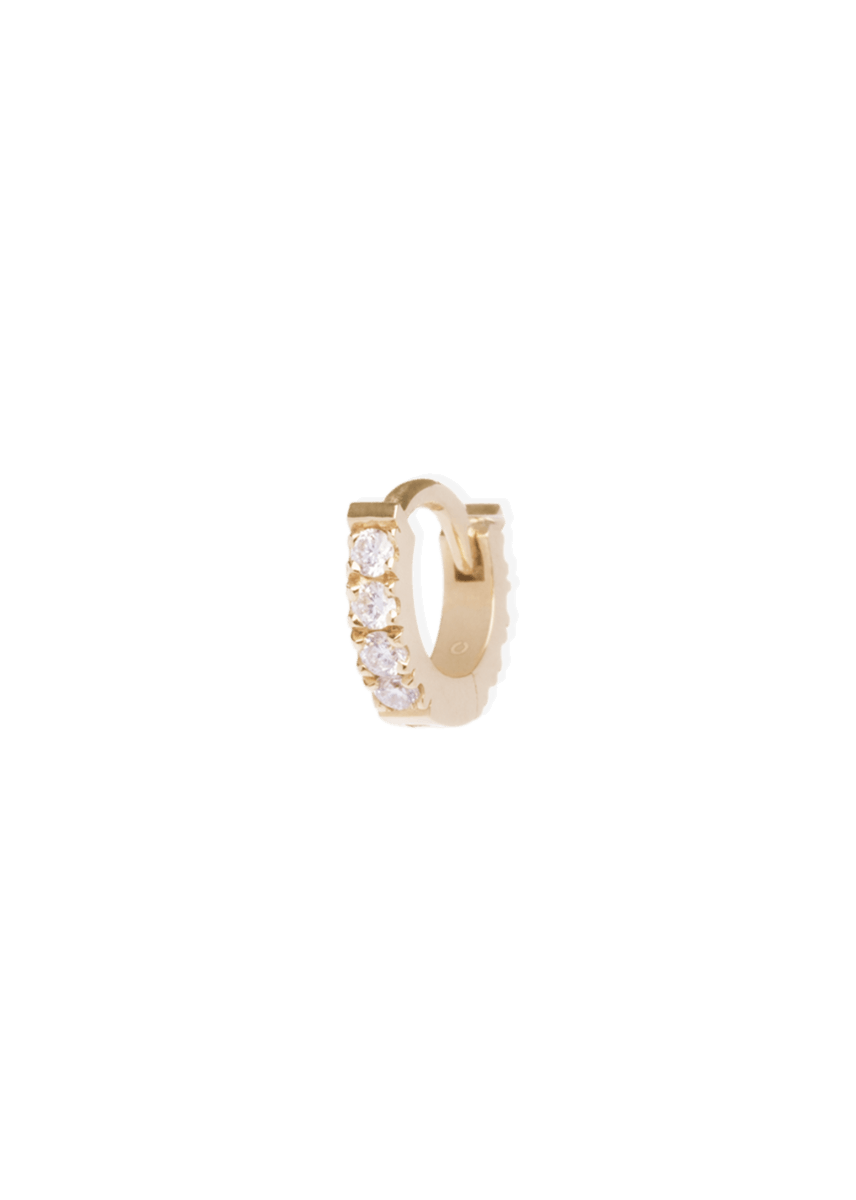 Salz 5 mm Creolen 18k Diamant Ohrringe