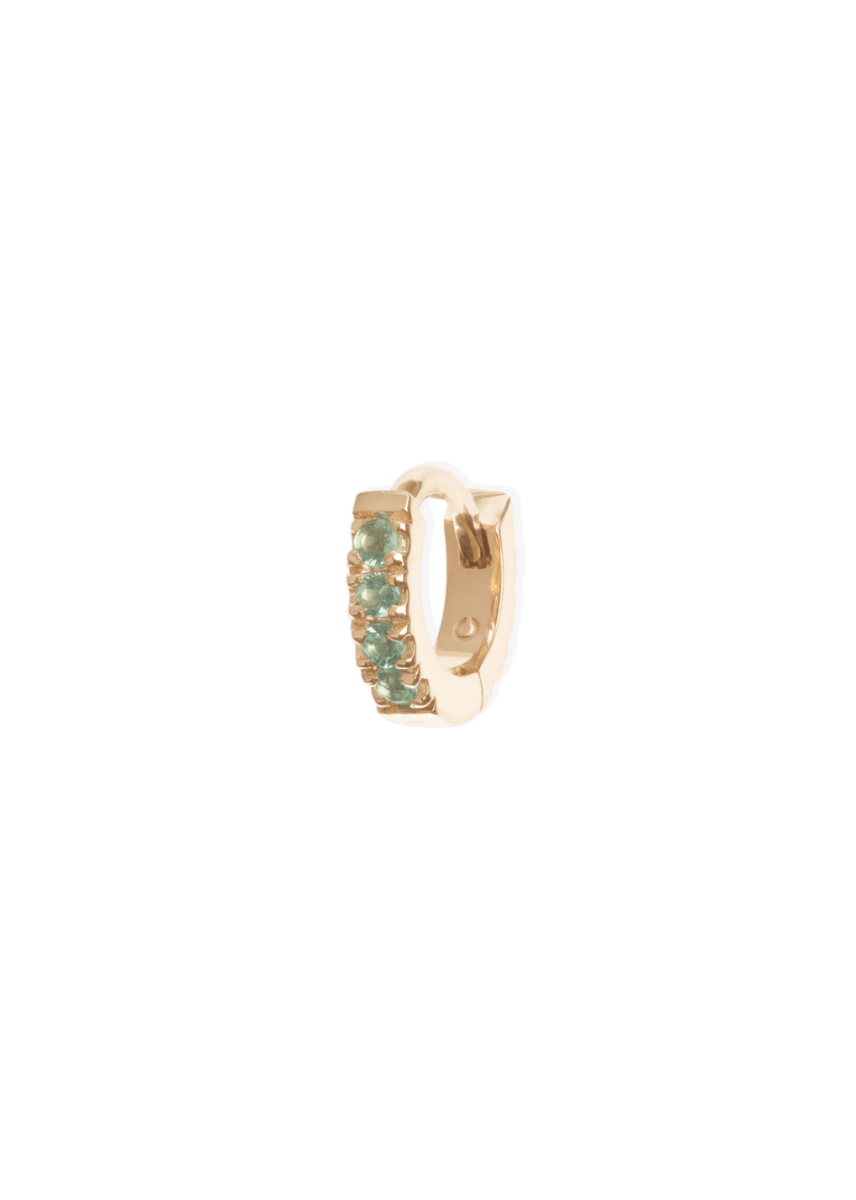 Salz-Creolen 5 mm 18k Smaragd Ohrringe
