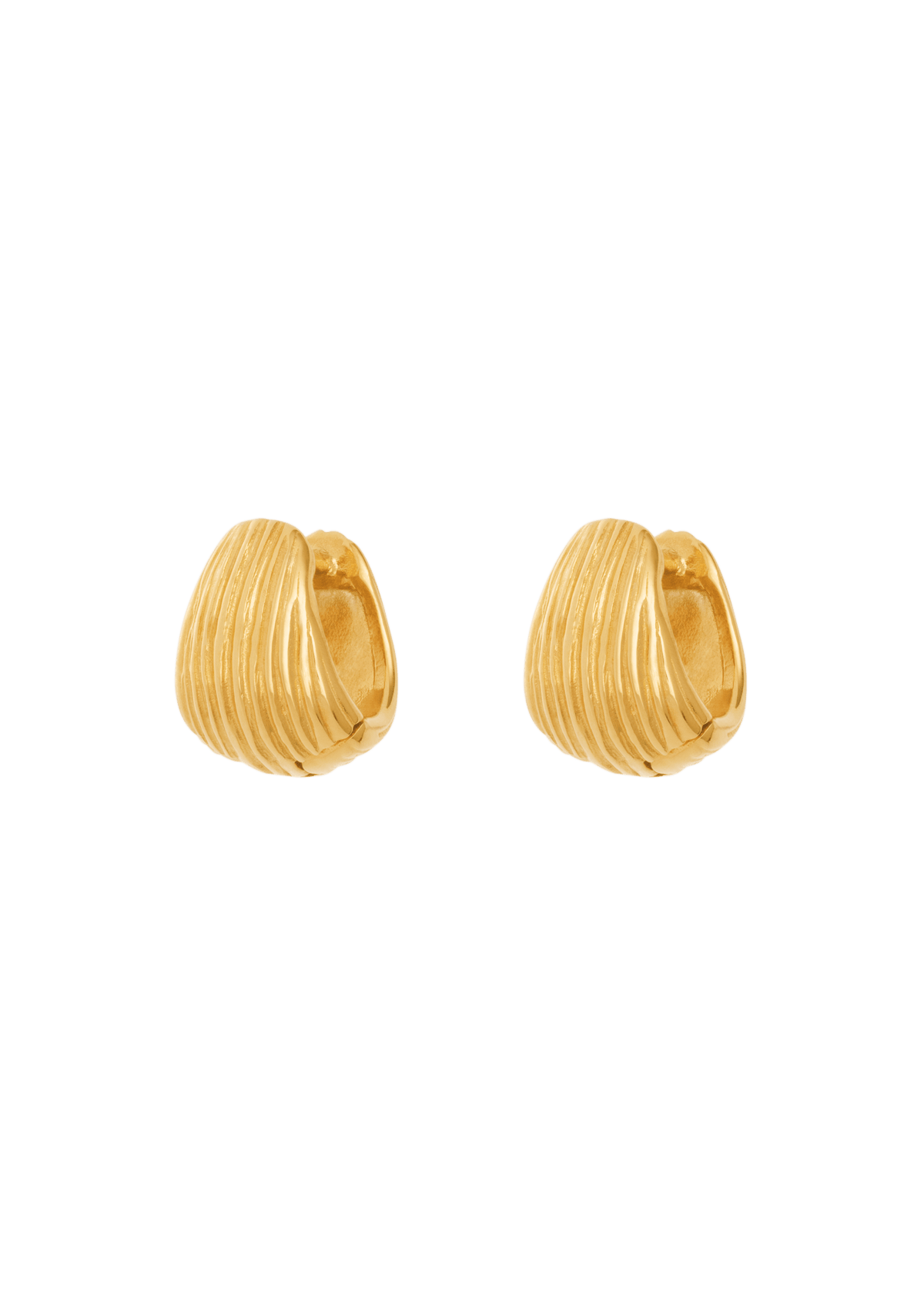 Tilly huggie earrings silver gold with a stylish gold finish, lightweight and designed for everyday wear.