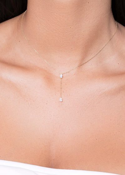 Two diamonds linked 18k necklace Necklaces