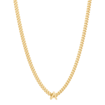 alphabet necklace with pendant A in gold