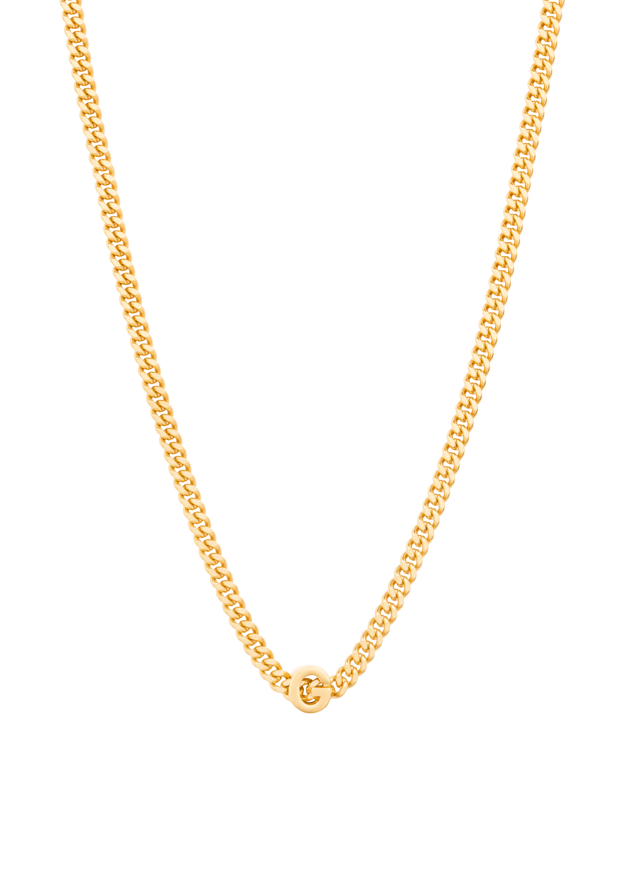 alphabet necklace with pendant G in gold