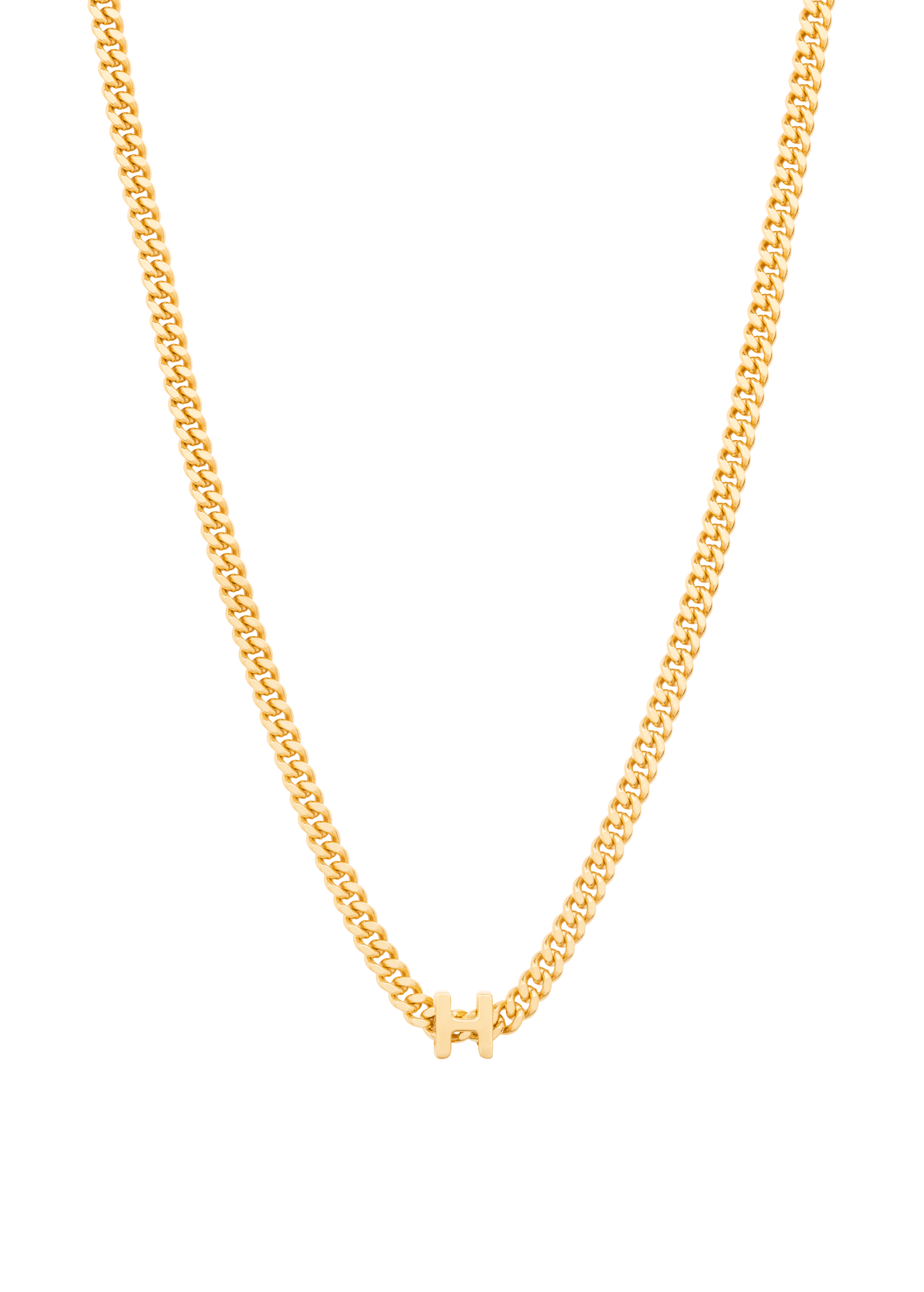 alphabet necklace with pendant H in gold