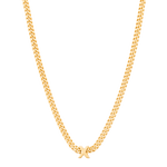 alphabet necklace with pendant X in gold