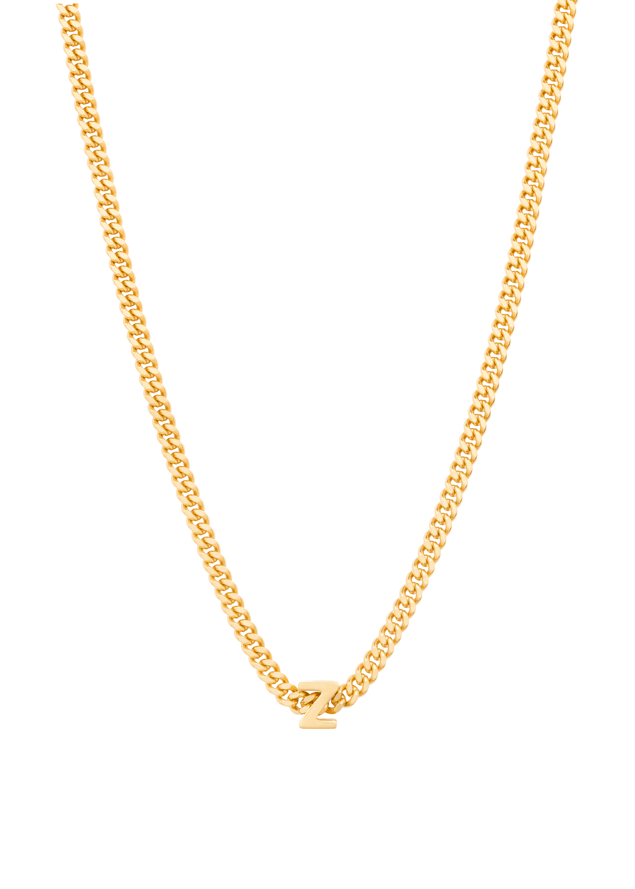 alphabet necklace with pendant Z in gold