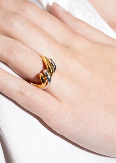 doppelter zweifarbiger Ring Ringe