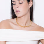 model wearing eden necklace in gold