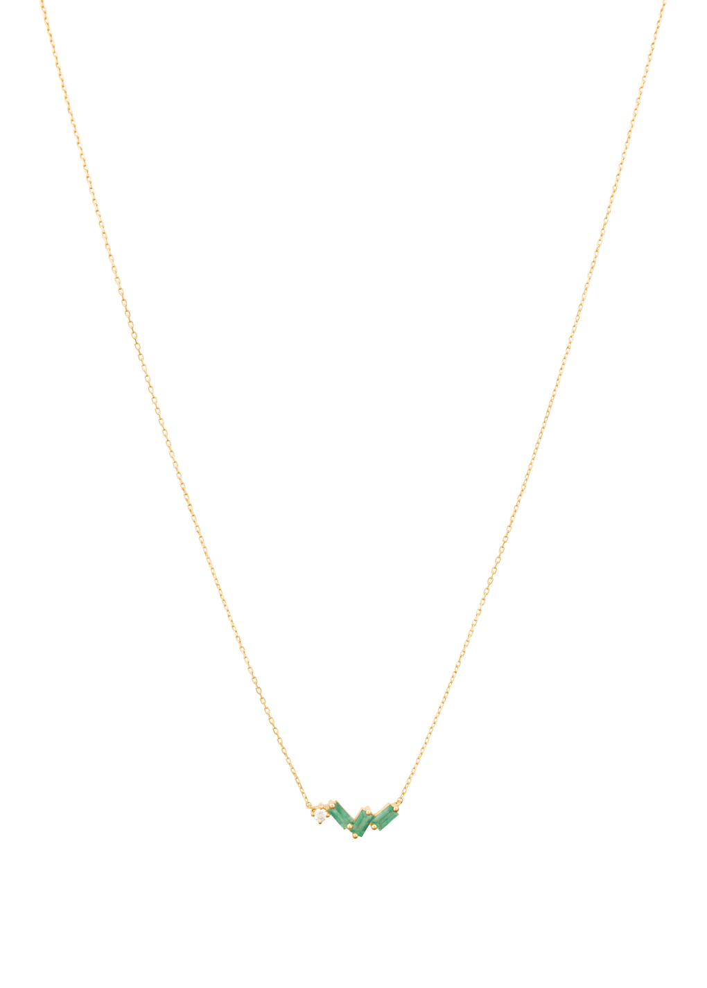Halskette aus 18 Karat Smaragd und Diamant