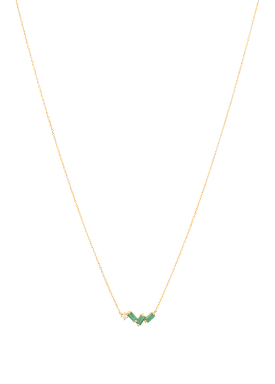 Smaragd- und Diamant-Halskette 18k Halsketten