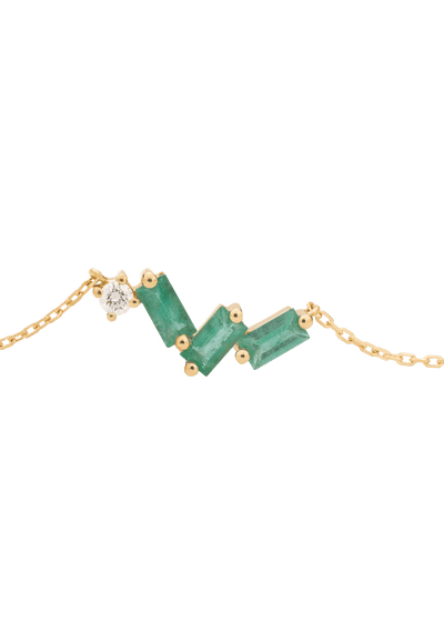 Smaragd- und Diamant-Halskette 18k Halsketten