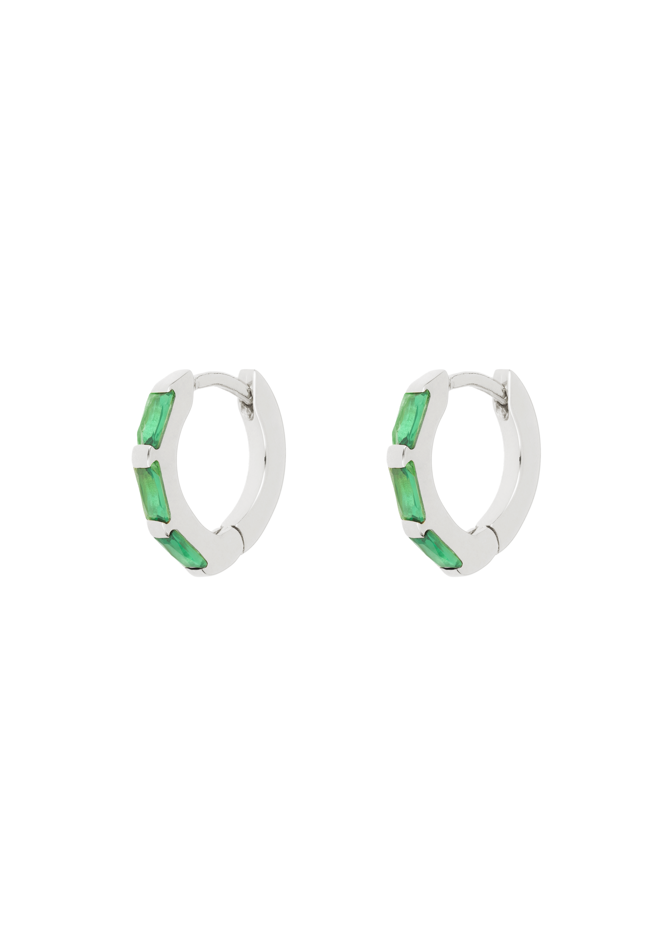 norma earrings emerald in silver