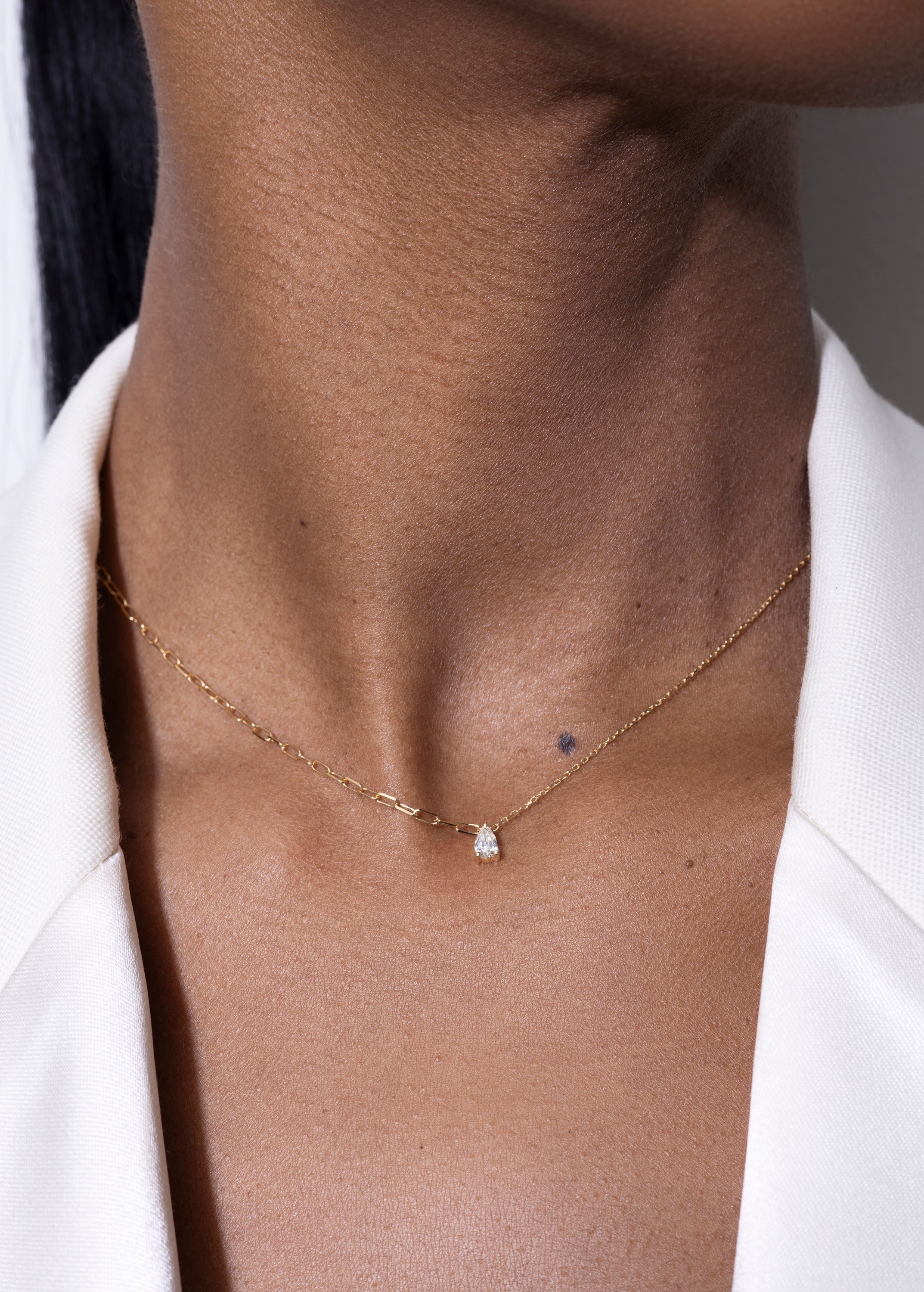 pear Halskette 18k Diamant