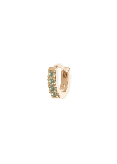 Salz-Creolen 5 mm 18k Smaragd Ohrringe