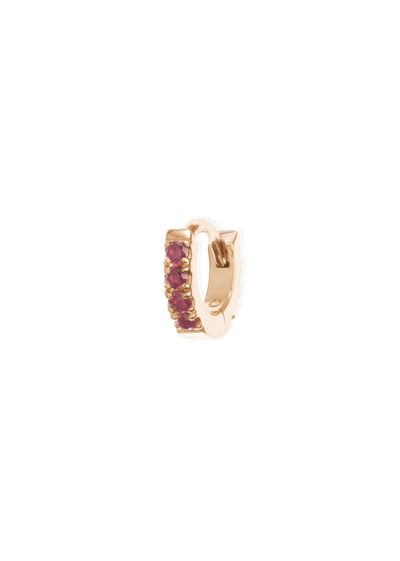Salz 5 mm Creolen 18k Rubin Ohrringe